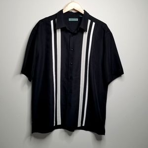Vintage Cubavera Black Short Sleeve Dress Shirt